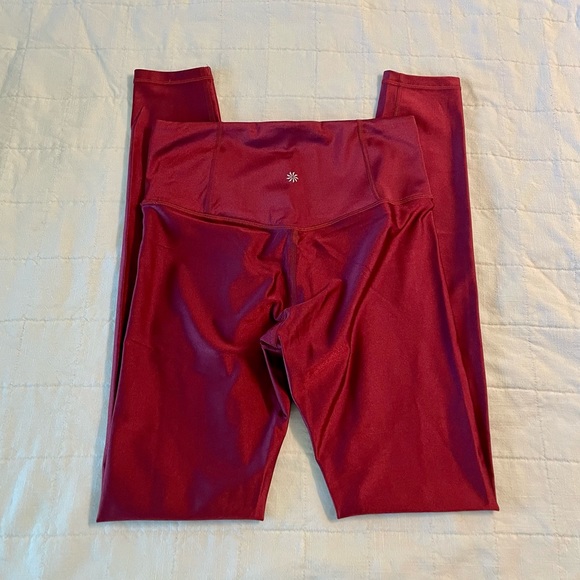 Athleta Pants - Athleta Elation Shine Tights, Red Medium Tall